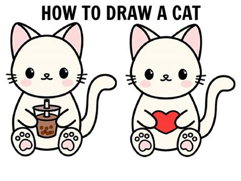 cute cat drawing easy|More.